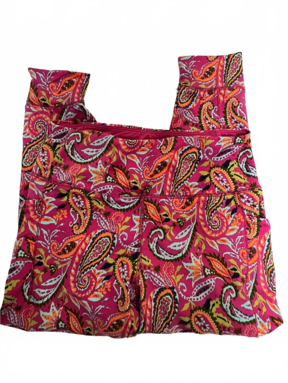 Belle by Kim Gravel Paisley Leggings Small Petite Pink